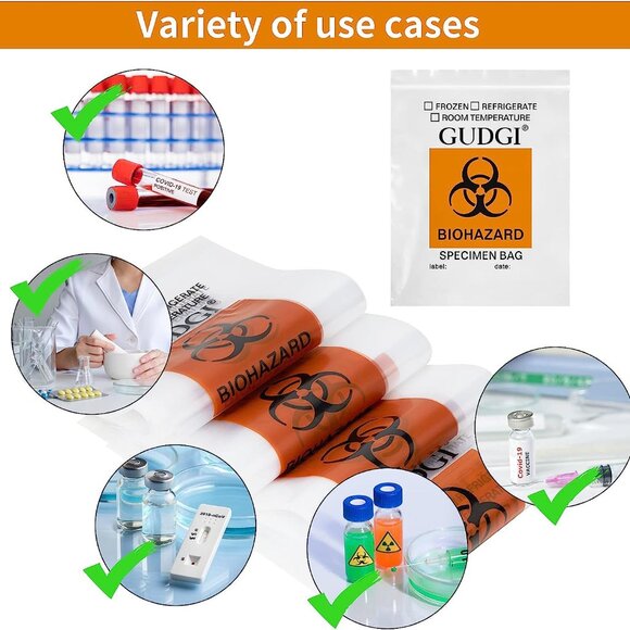 New Halloween Biohazard Specimen Bags 6" X 9" (50 Pack) - Picture 5 of 8